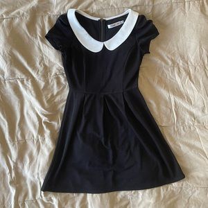 Black and white Peter Pan collar skater dress